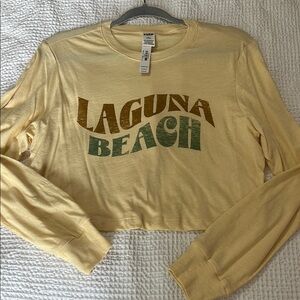 VS PINK Laguna Beach Graphic Crop Top - Yellow